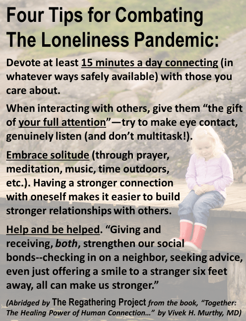 Overcoming the Loneliness Pandemic Part 1: Be Intentional About&nbsp;Connecting